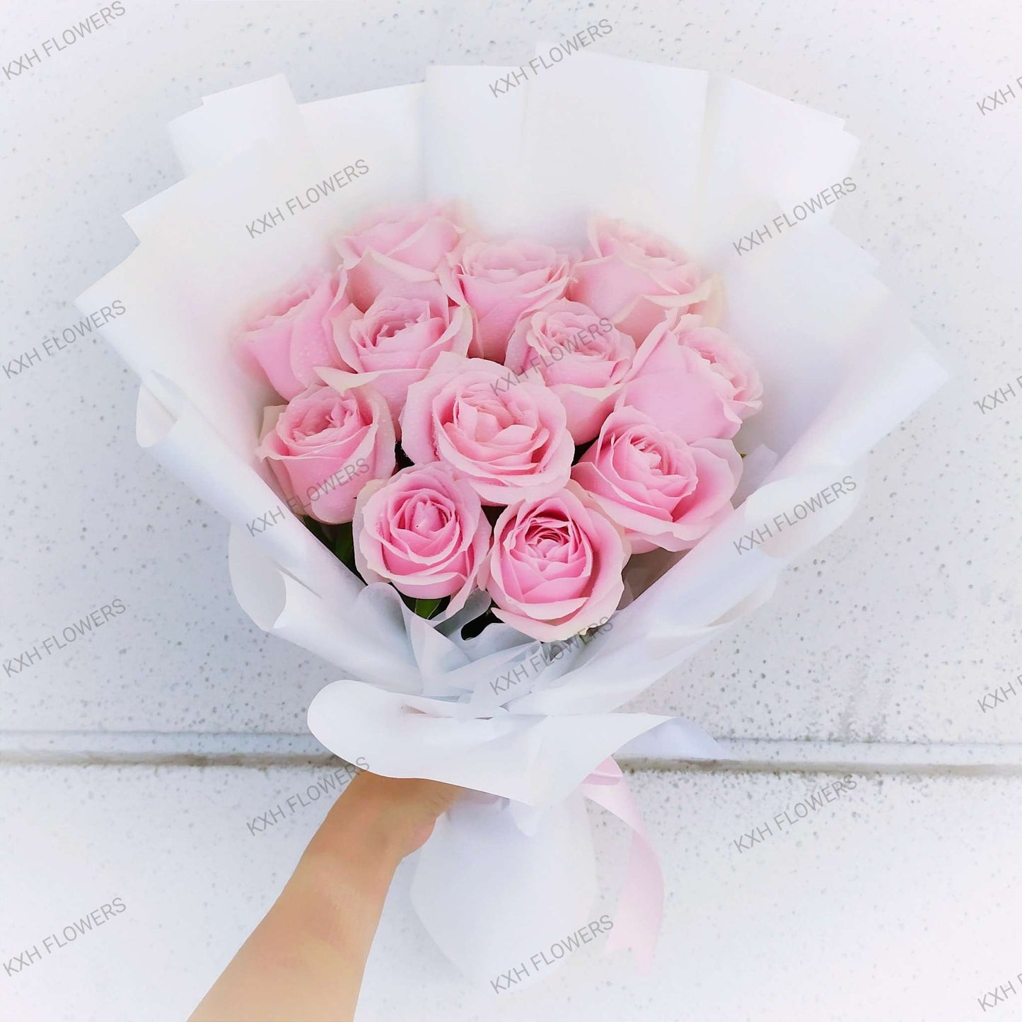 Dozen Pink Roses singapore delivery free