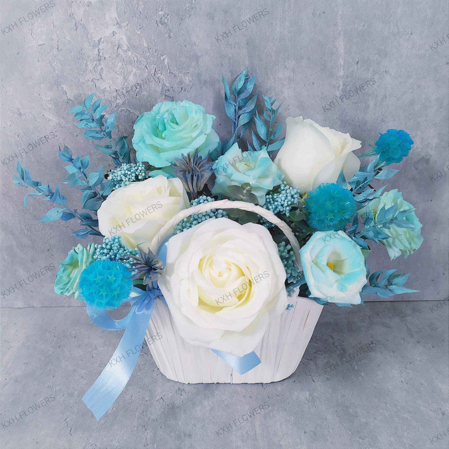 blue and white floral bag singapore florist free delivery