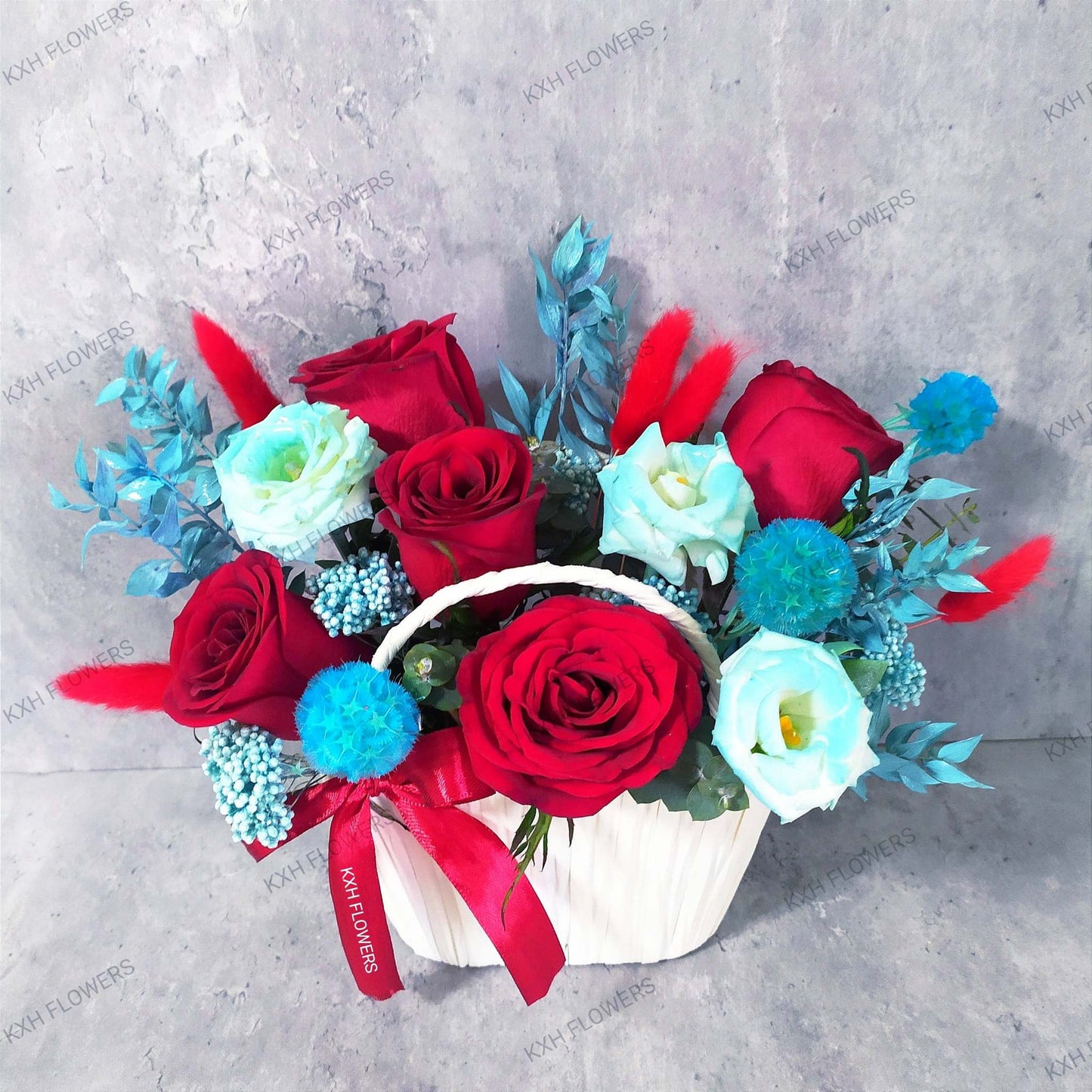 red and blue flowers sg florist free delivery