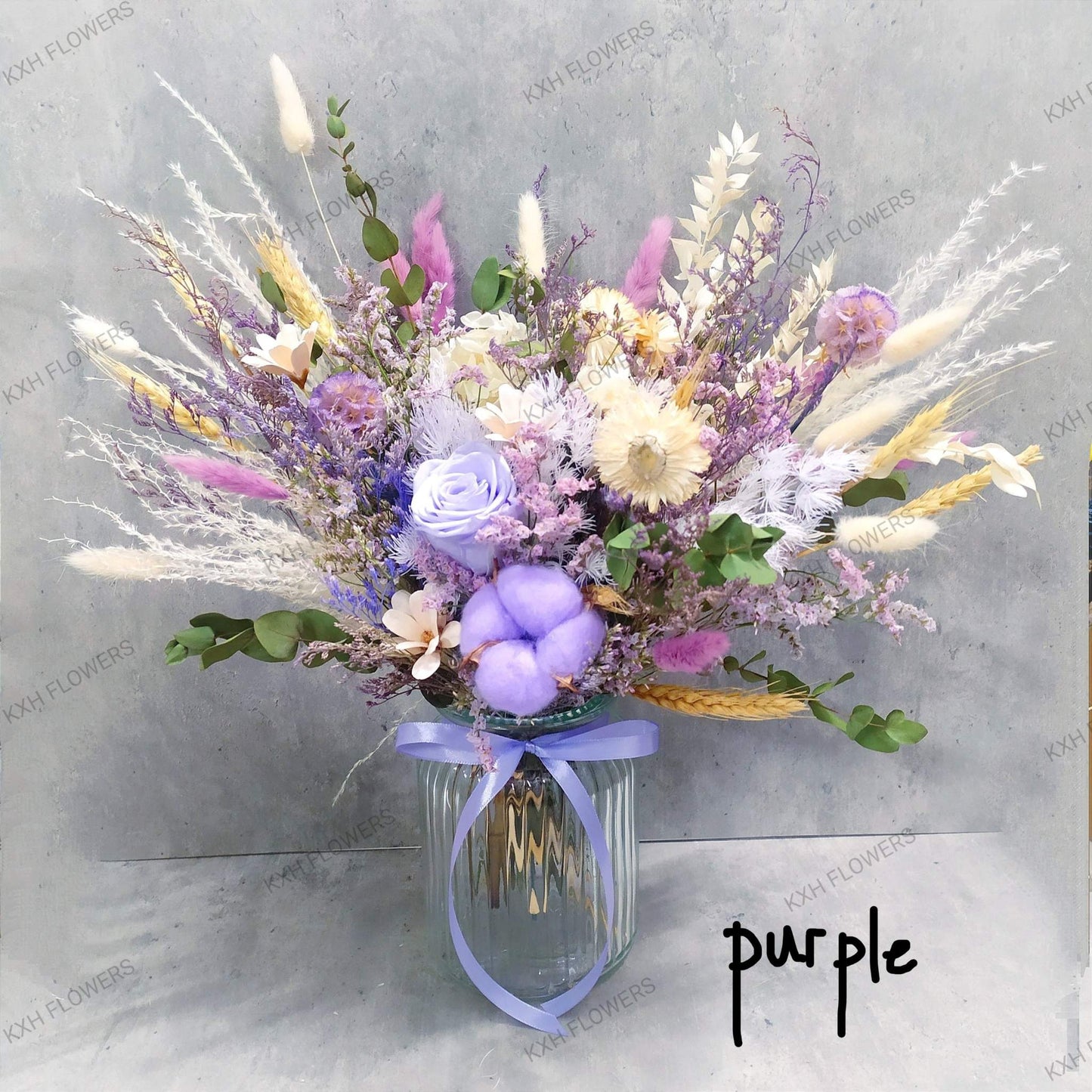 Preserved flower arrangement clear vase free delivery singapore