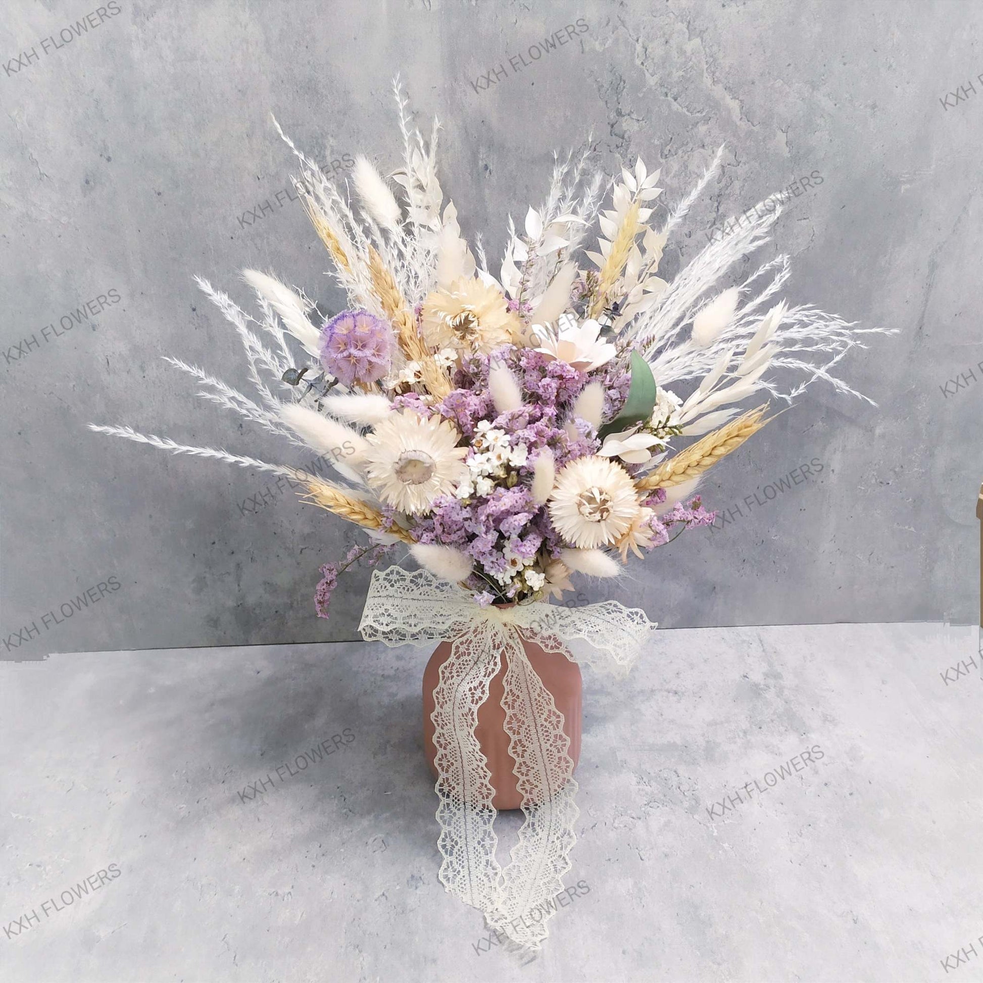 rustic white posy dried flowers preserved flowers singapore florist