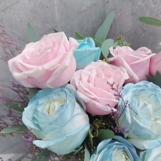 fresh roses in clear vase free delivery in singapore
