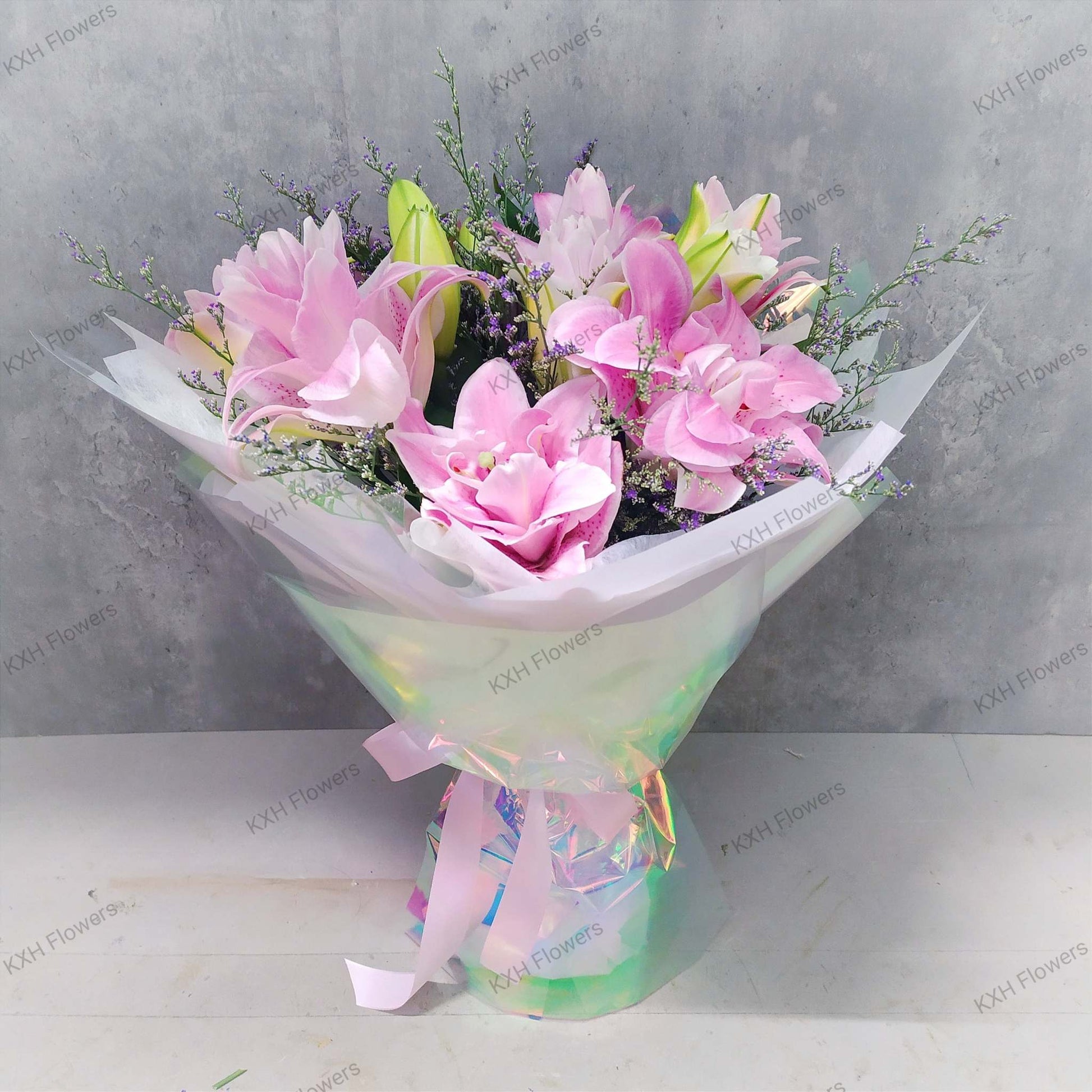 pink lilies bouquet singapore