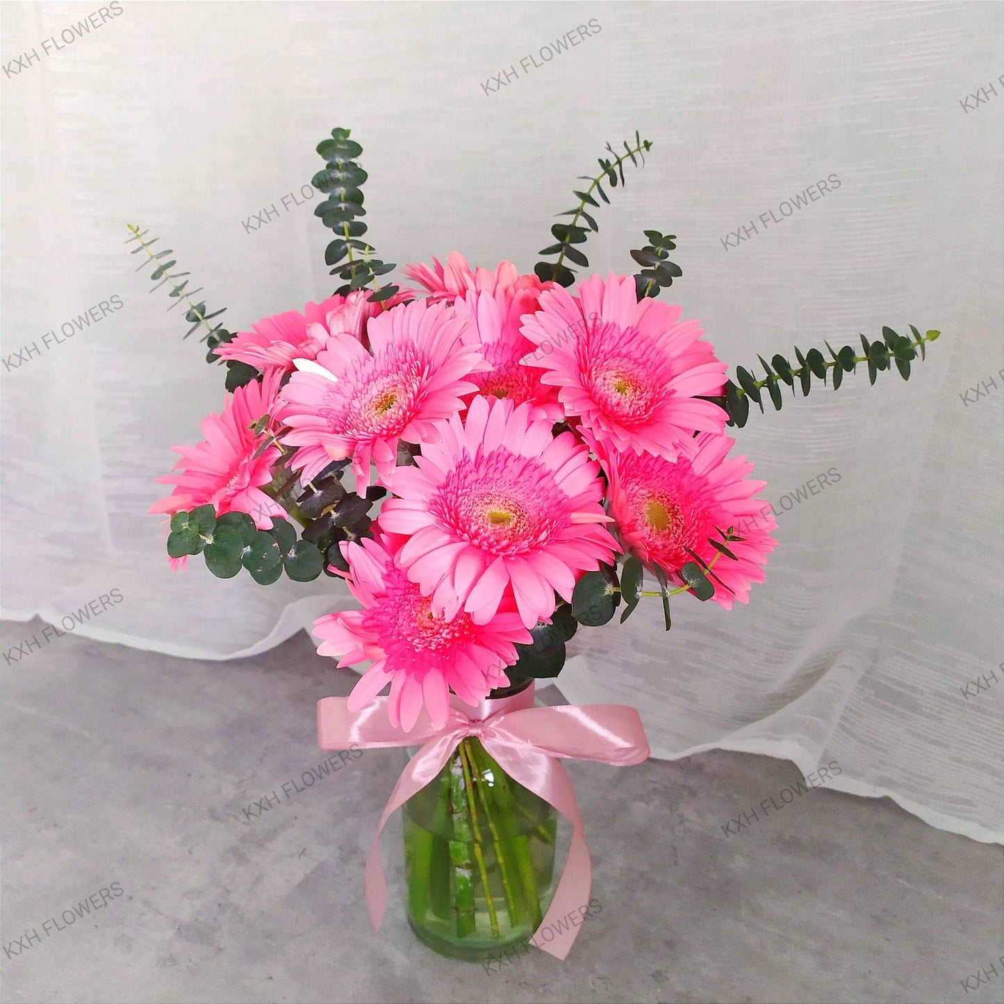 Pink Gerberas Vase Singapore Florist Free Delivery