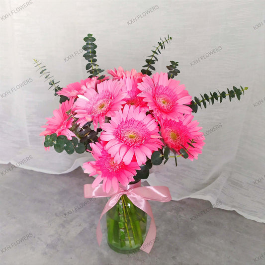 Pink Gerberas Vase Singapore Florist Free Delivery