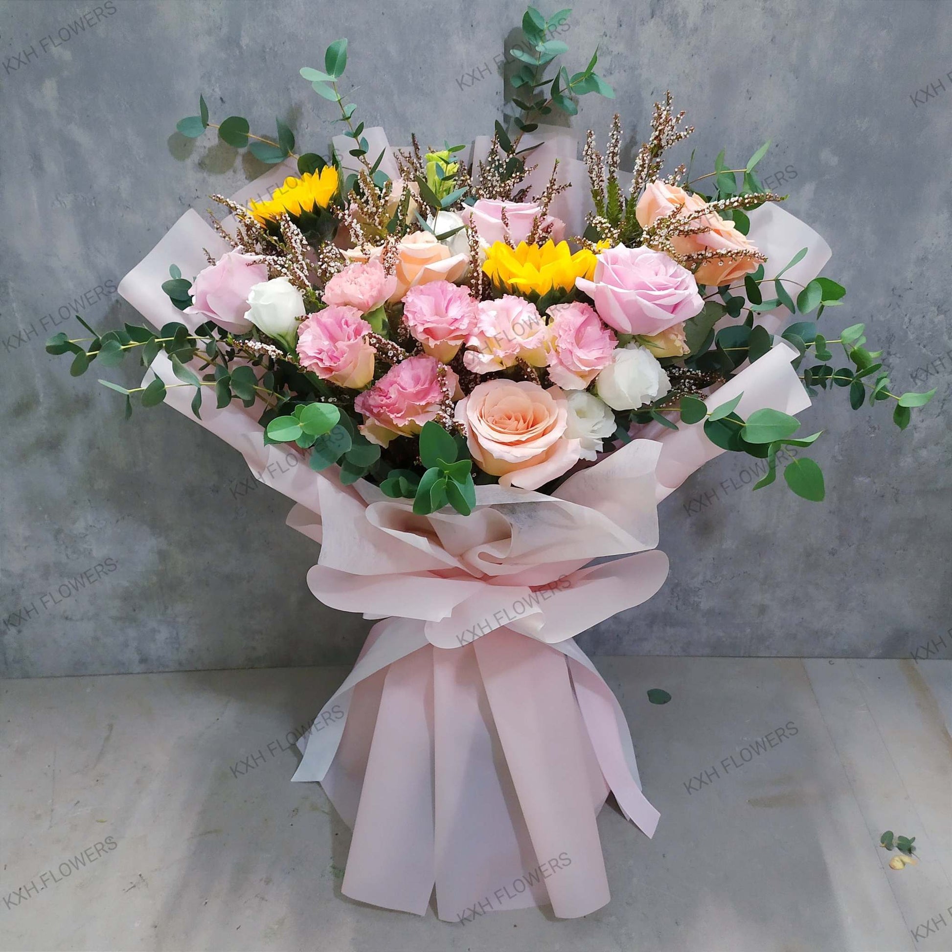 Sunflowers and Roses Bouquet graduation flowers singapore florist free delivery