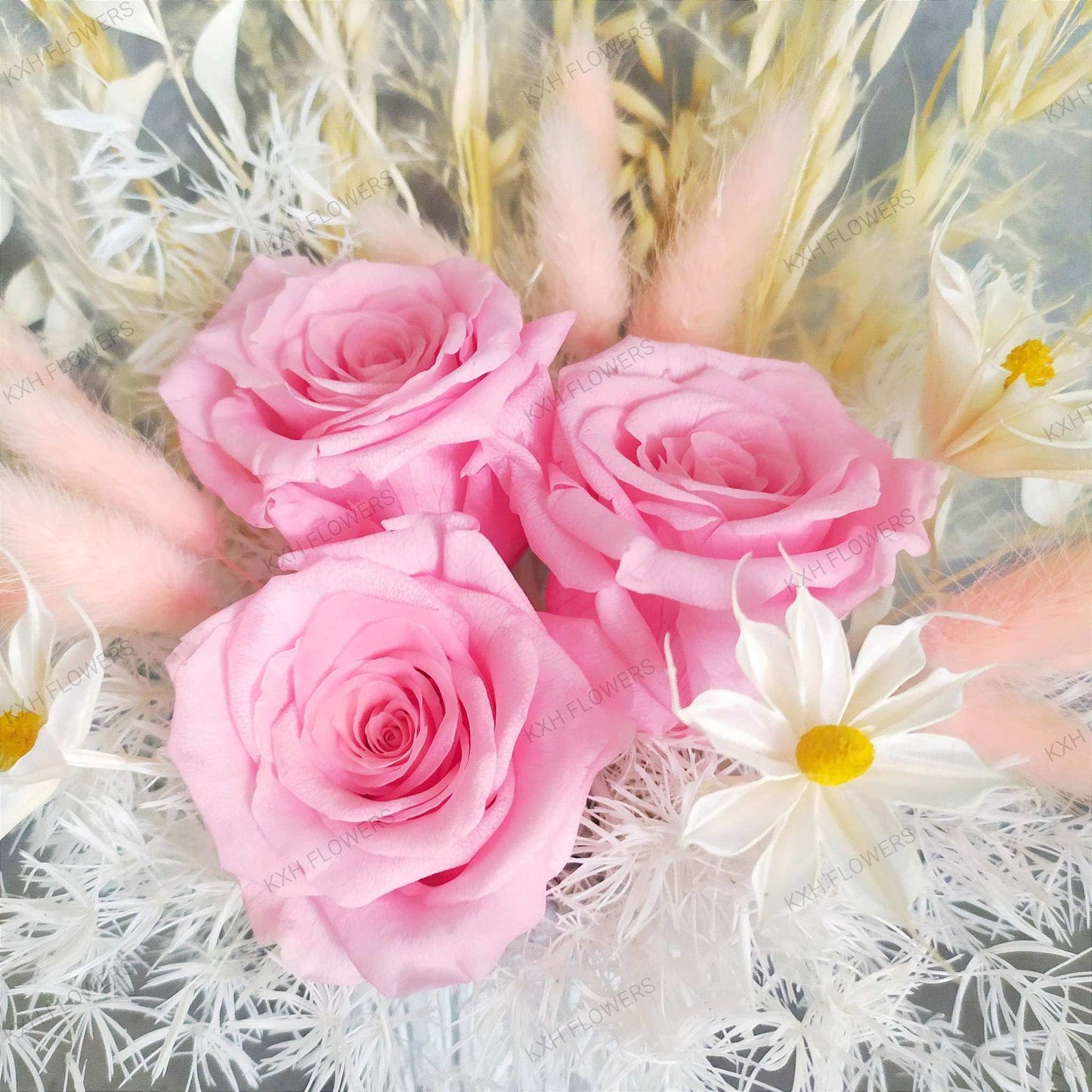 pink preserved rose arrangement singapore florist delivery