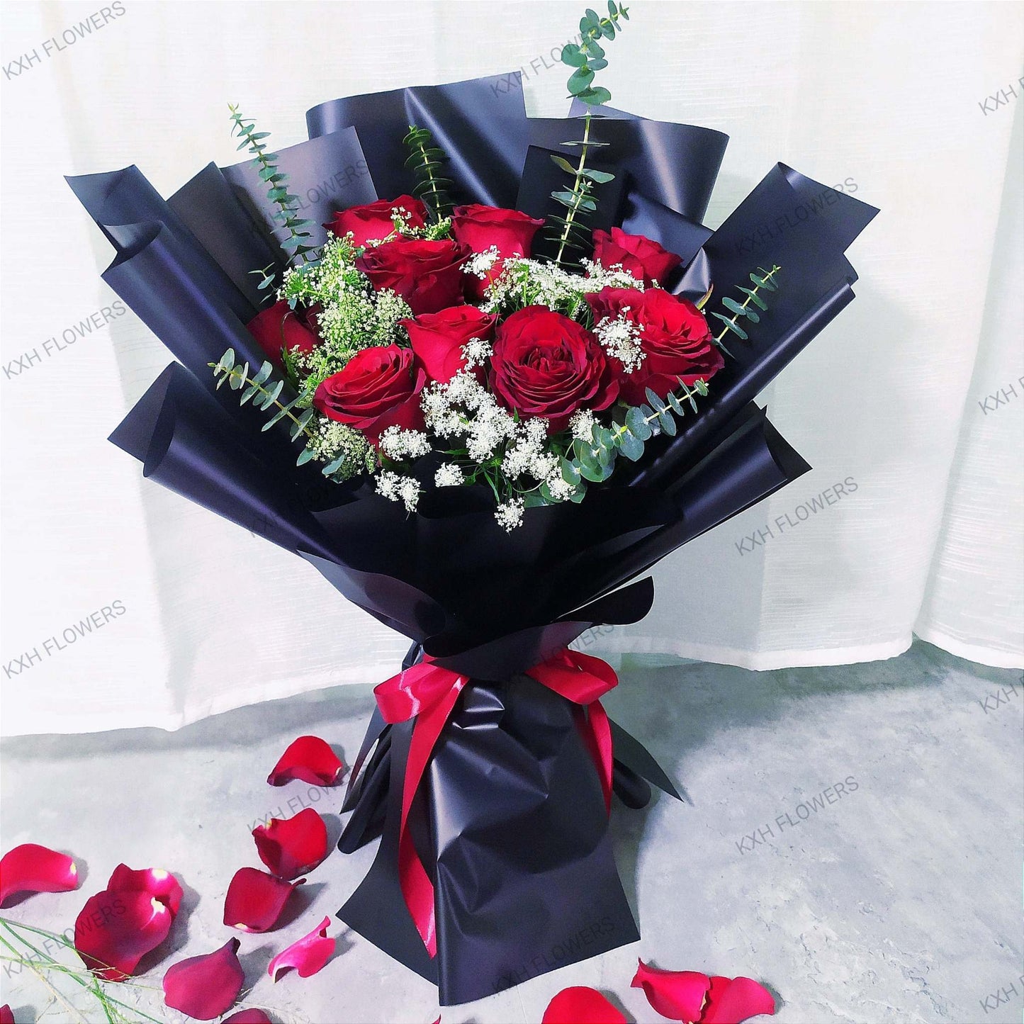 valentine's day flowers singapore free delivery 9 red roses bouquet
