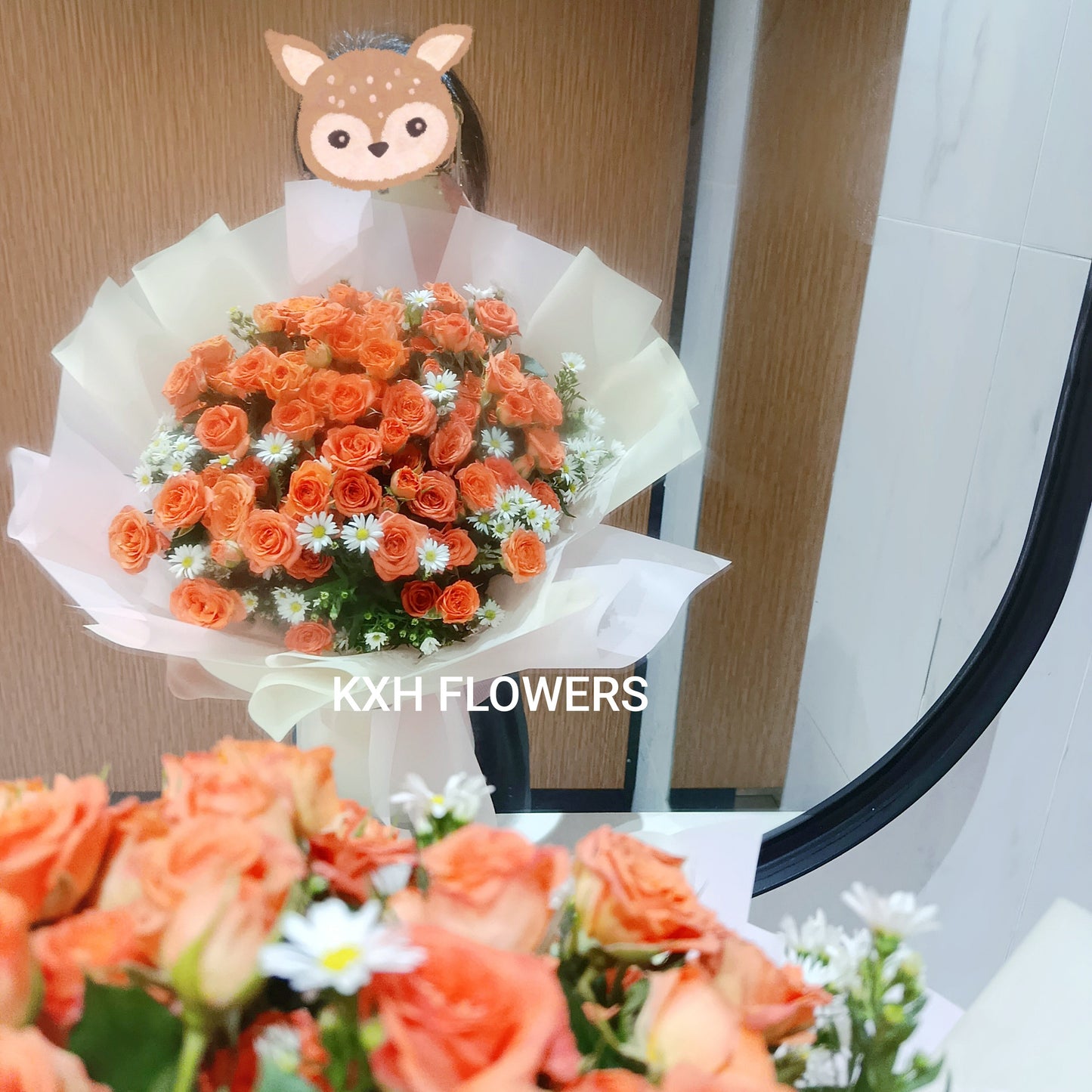 large bouquet of orange spray roses singapore florist sg free delivery