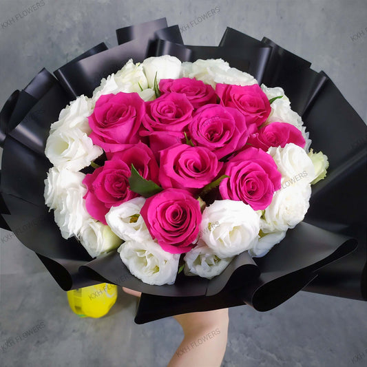 Pink Core fresh flower bouquet singapore florist free delivery