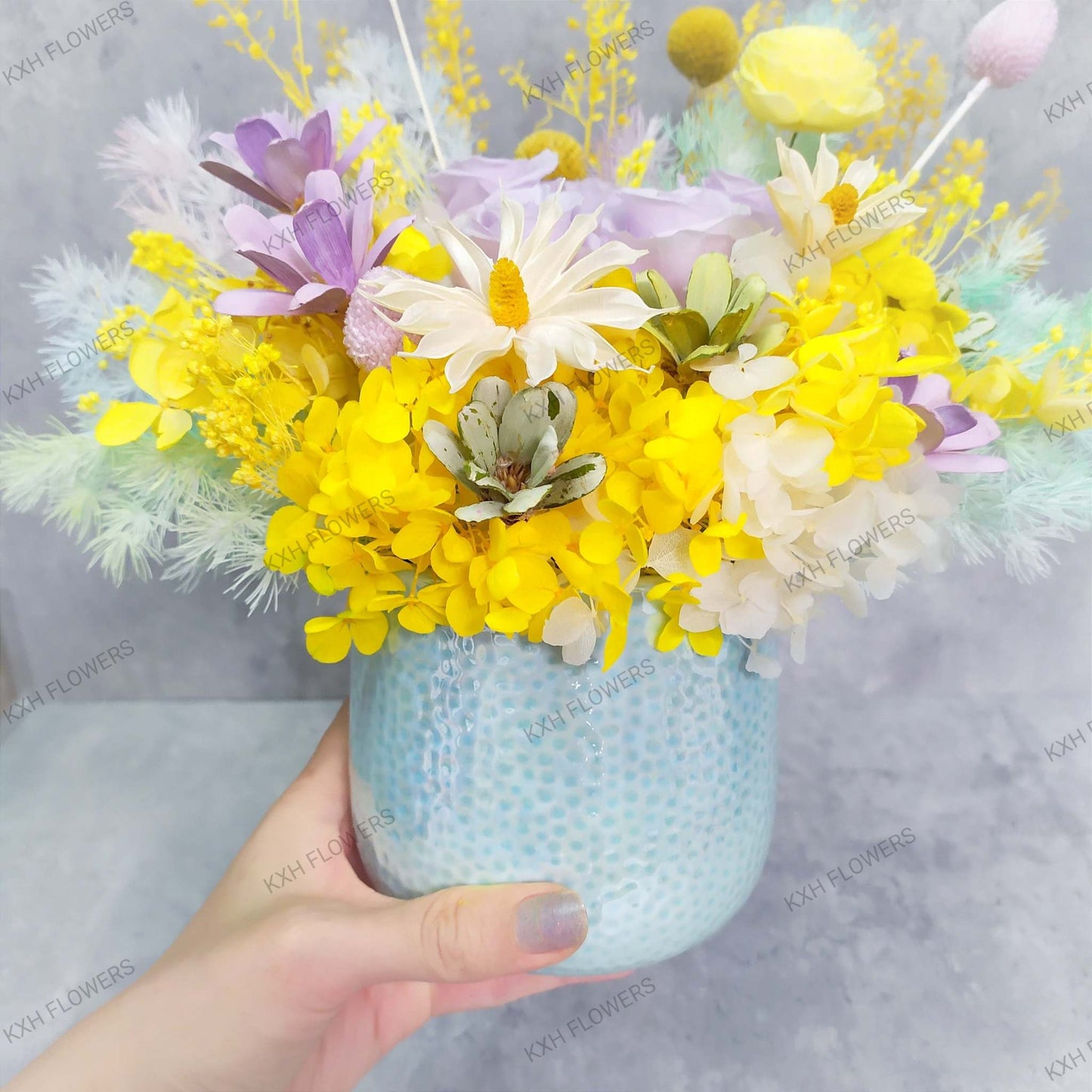 mint vase preserved floral arrangement singapore flower delivery