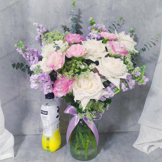 fresh flowers in clear vase singapore floral arrangement with free delivery