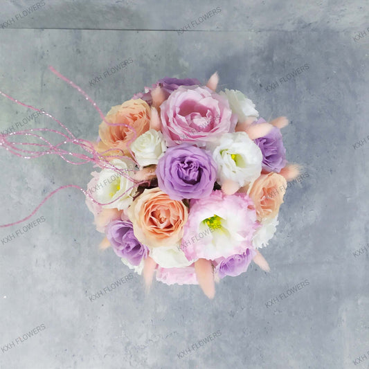 round floral arrangement in vase sg best florists with free delivery service