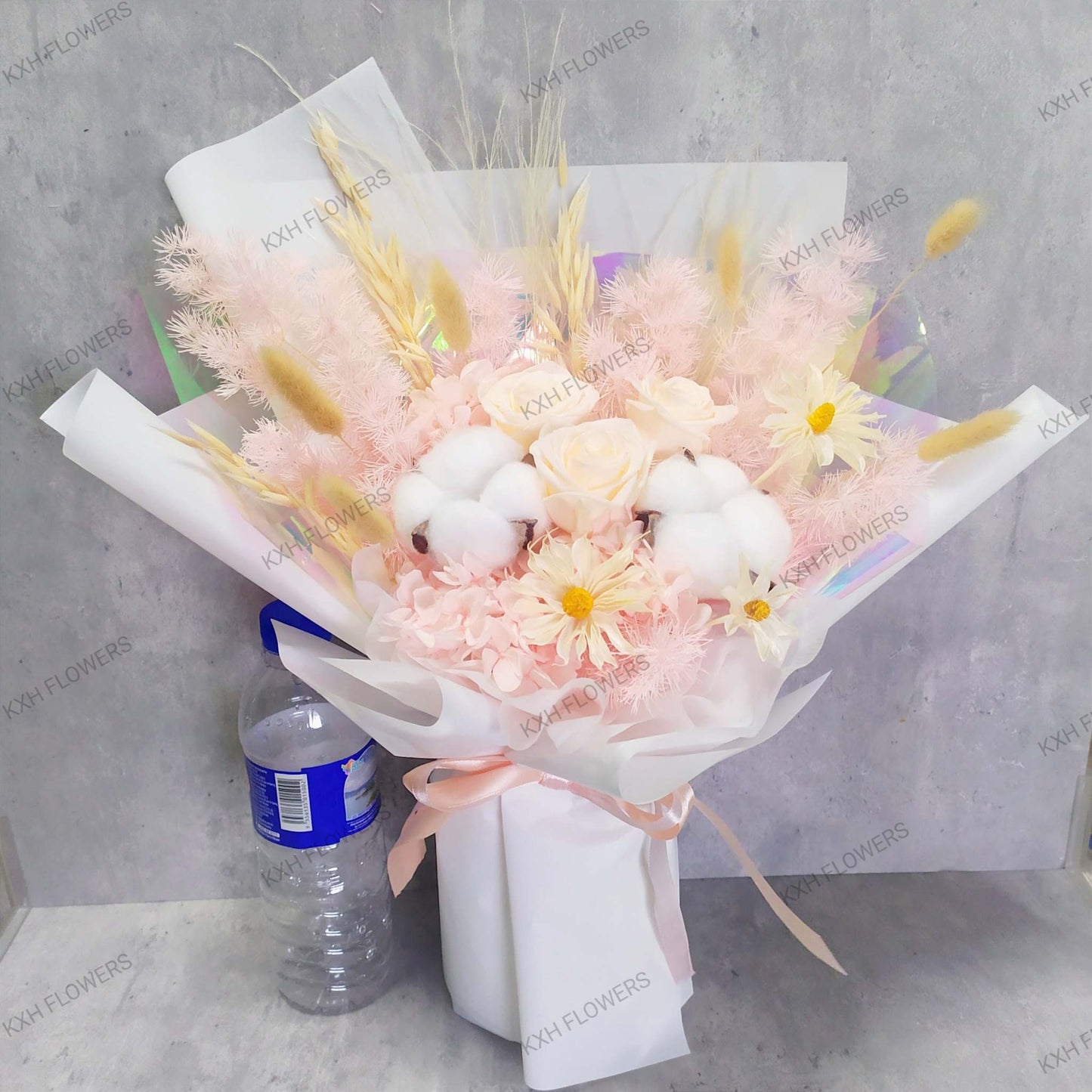 preserved peach roses bouquet singapore kallang florist