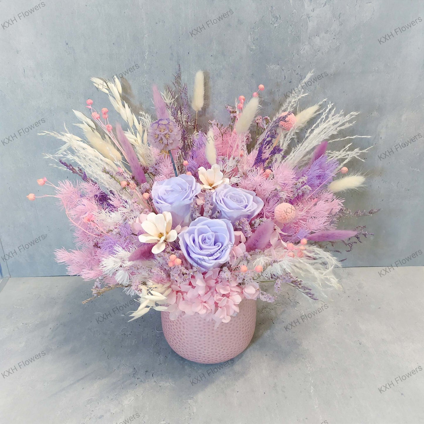 Cherry preserved flower arrangement sg free delivery