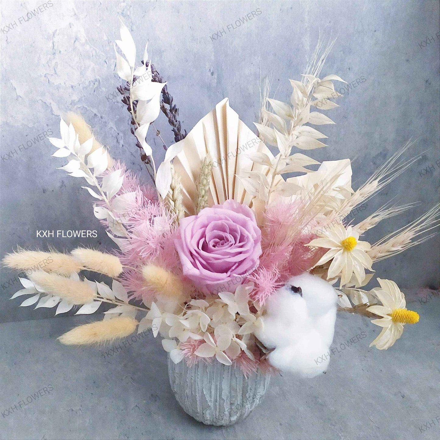 1 purple preserved rose arrangement singapore florist delivery