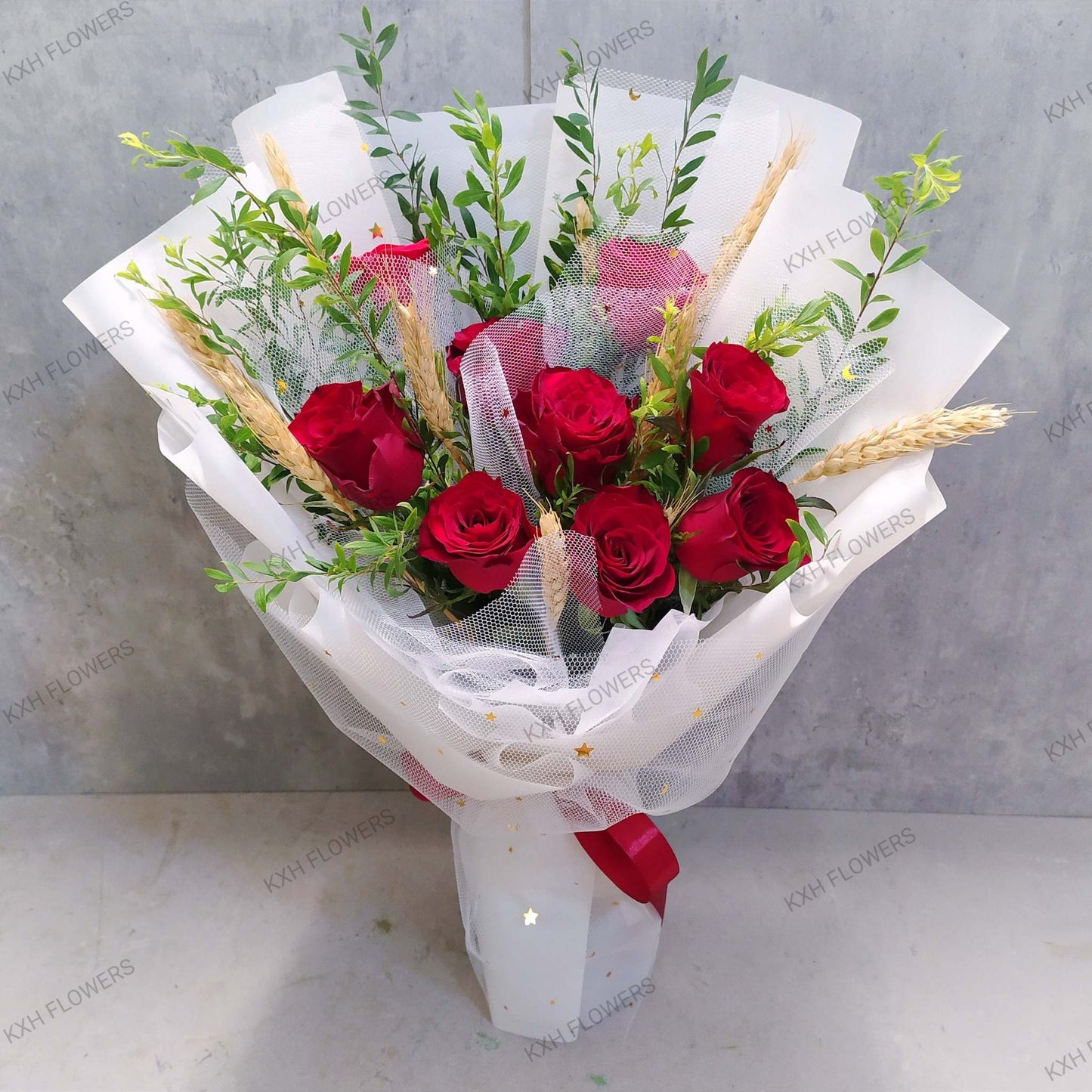 9 red roses bouquet starlight singapore florist delivery