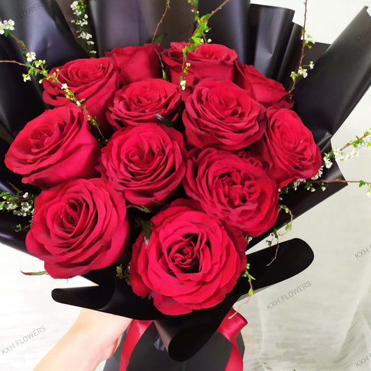 dozen red roses delivery for valentine's day singapore