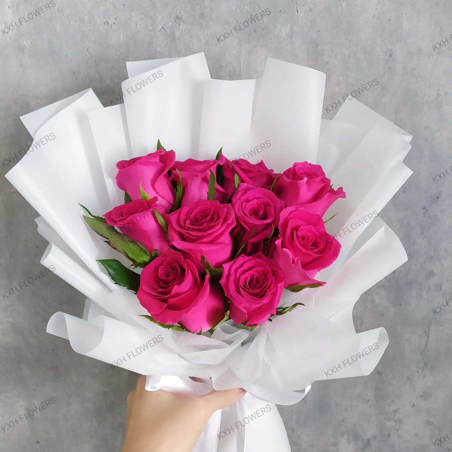 best florist singapore hot pink roses