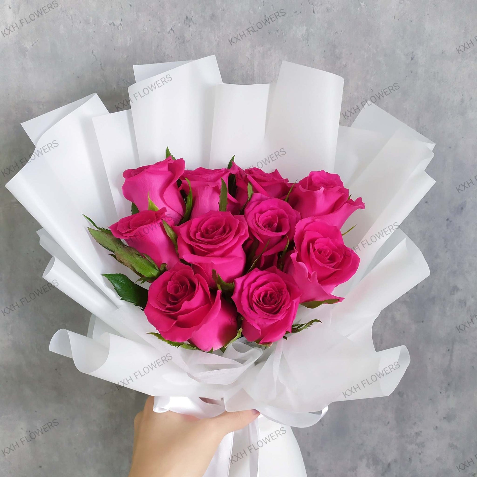 best florist singapore hot pink roses