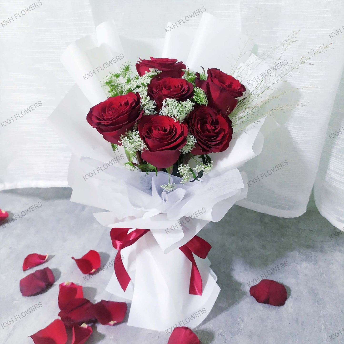 valentine's day flowers singapore delivery sg florist 6 red roses bouquet
