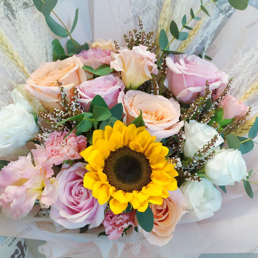 Sunny Side Up sunflower bouquet sg florist free delivery