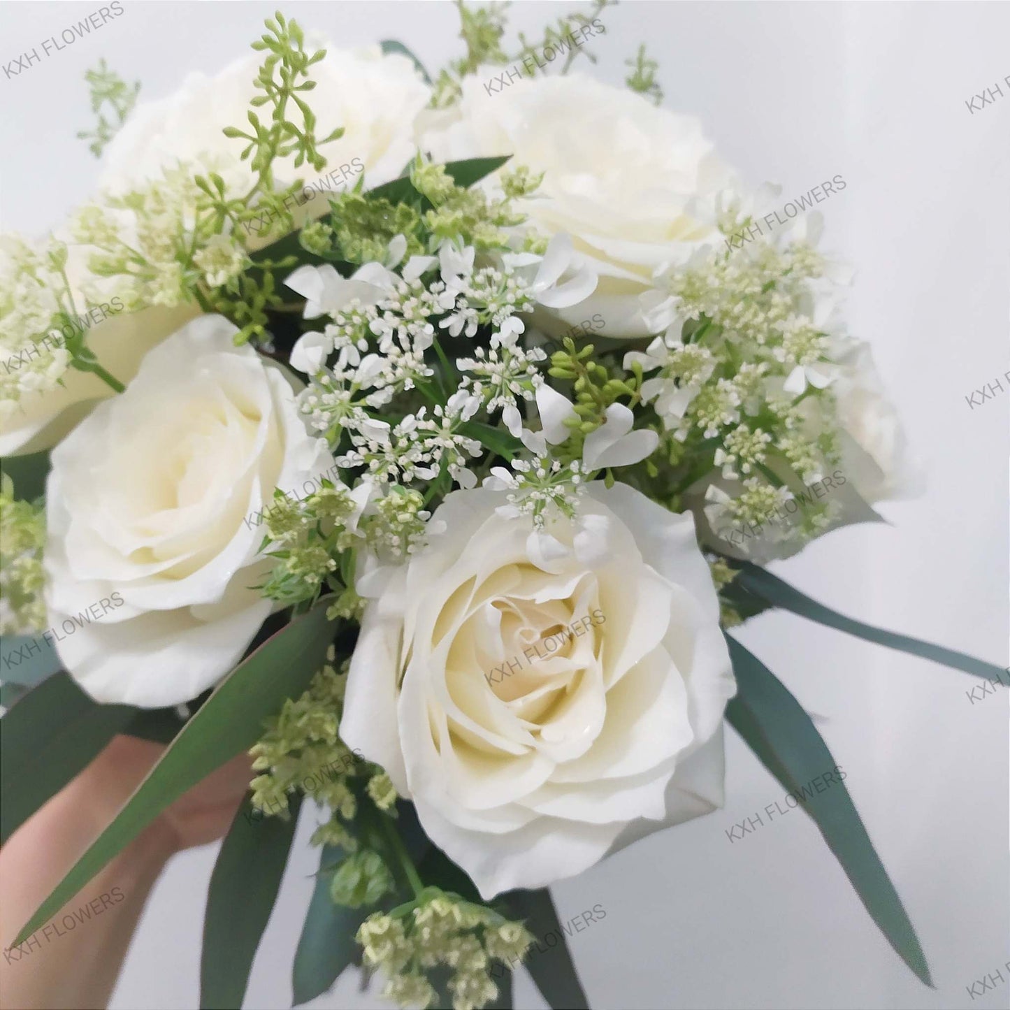 10 white roses bridal bouquet wedding flowers singapore online delivery