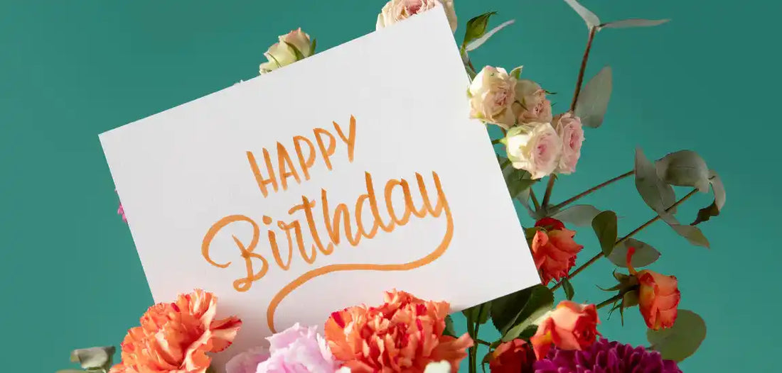 happy birthday card with flowers