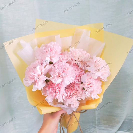 10 Pink Carnations Bouquet - KXH Flowers