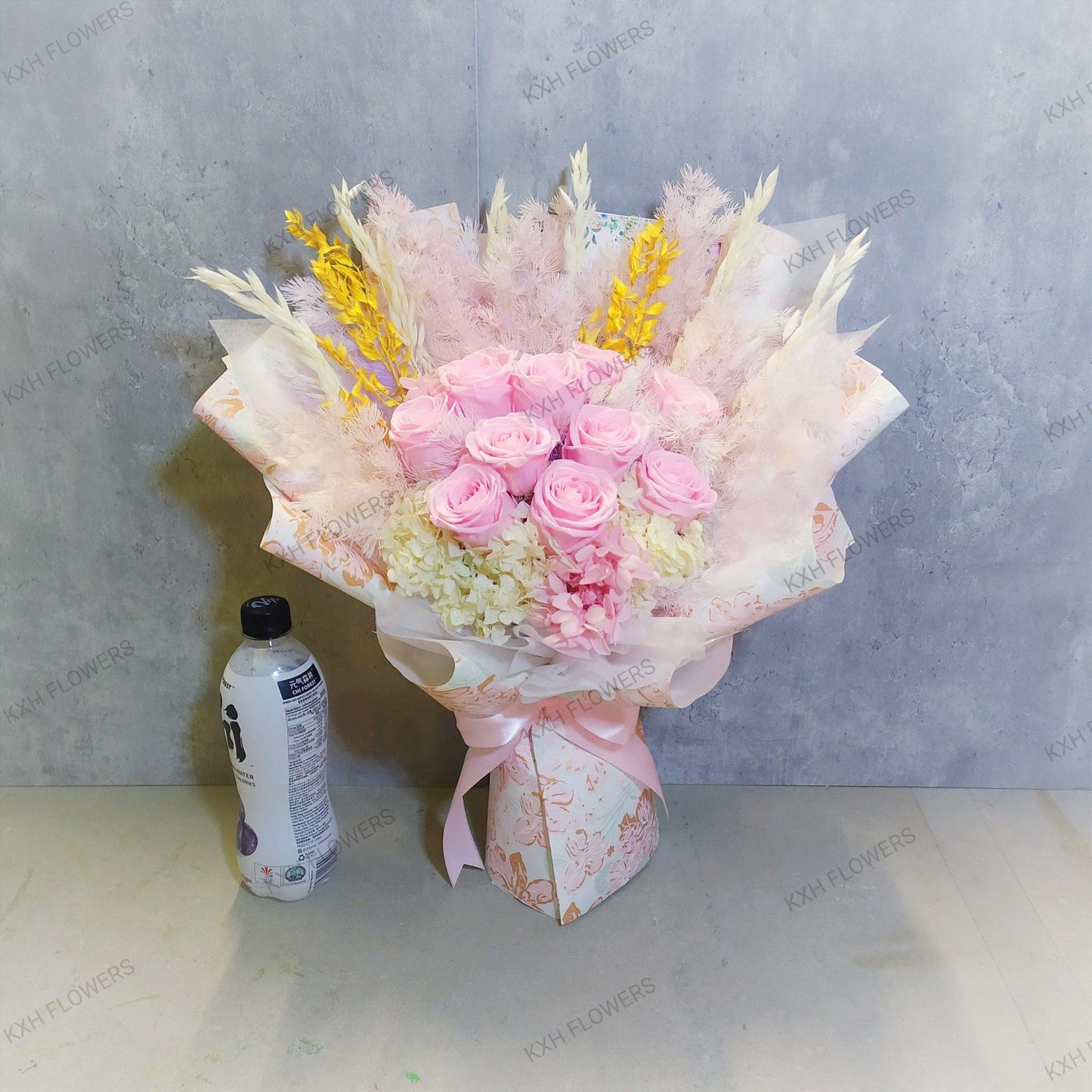 10 pink preserved rose bouquet singapore florist free delivery