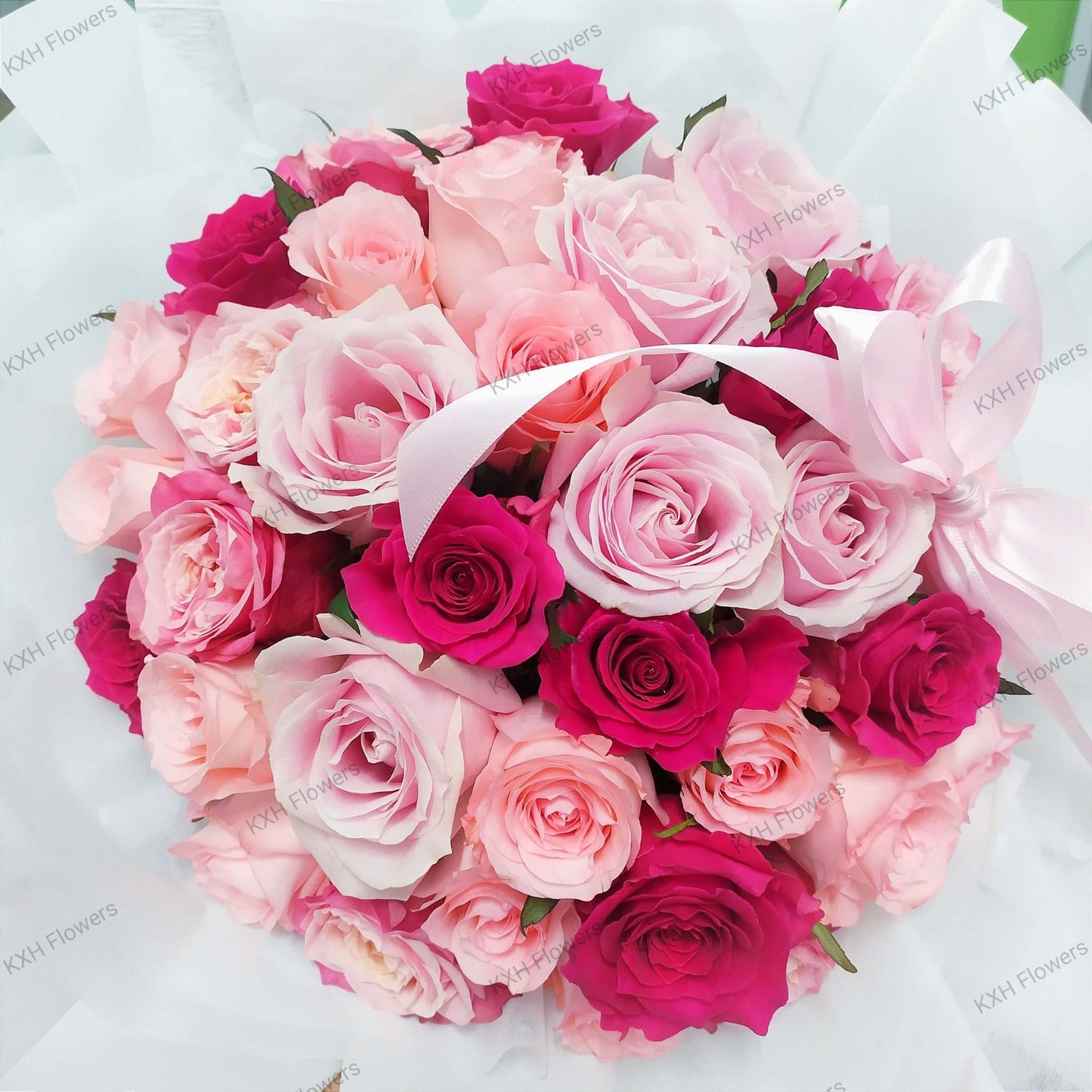 romantic pink roses bouquet singapore free delivery