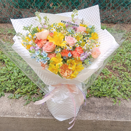 mixed real colourful flowers singapore florist sg free delivery