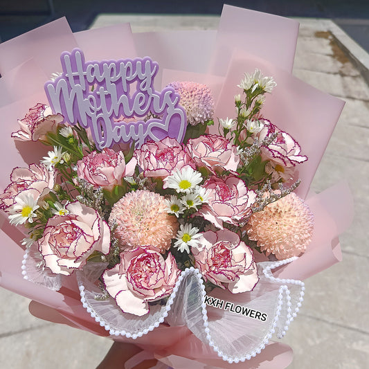 10 purple carnations with assorted fillers fresh flower bouquet sg florist free delivery