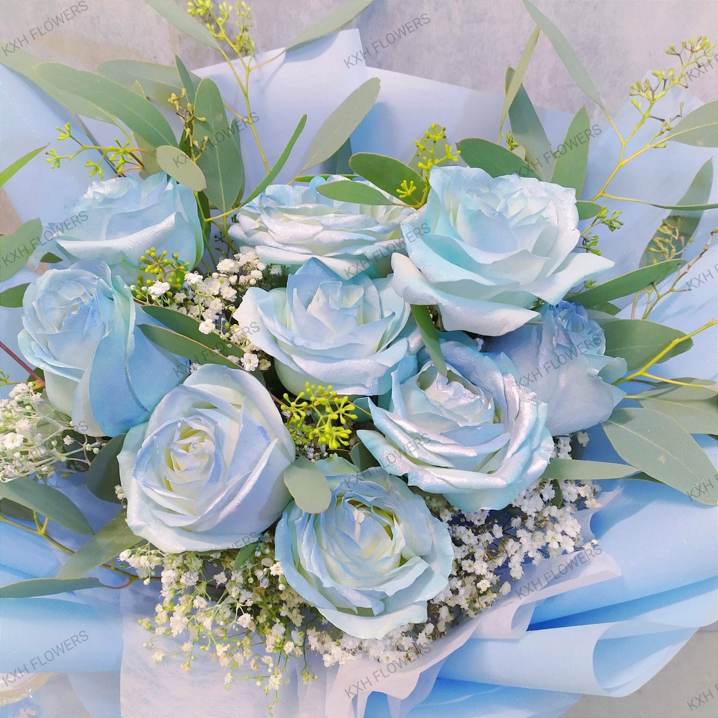 Blue Roses Bouquet - KXH Flowers