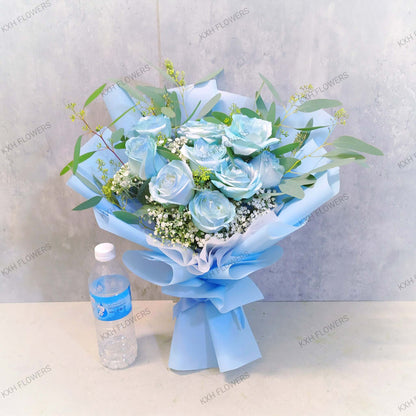 Blue Roses Bouquet - KXH Flowers