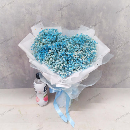 blue baby breath bouquet SG free delivery