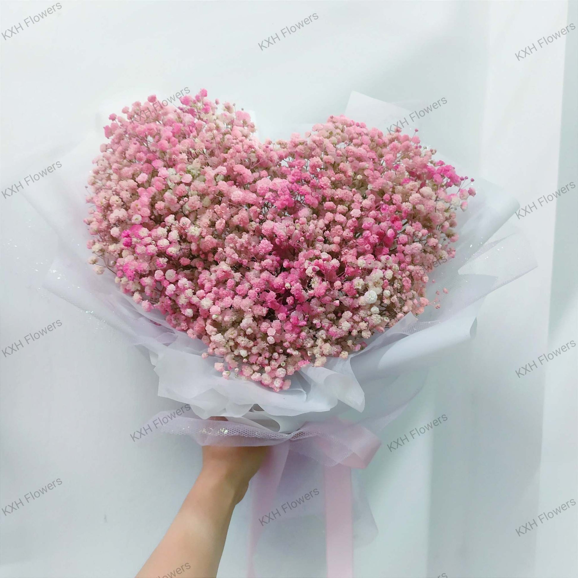 pink baby's breath bouquet for valentine's day SG free delivery