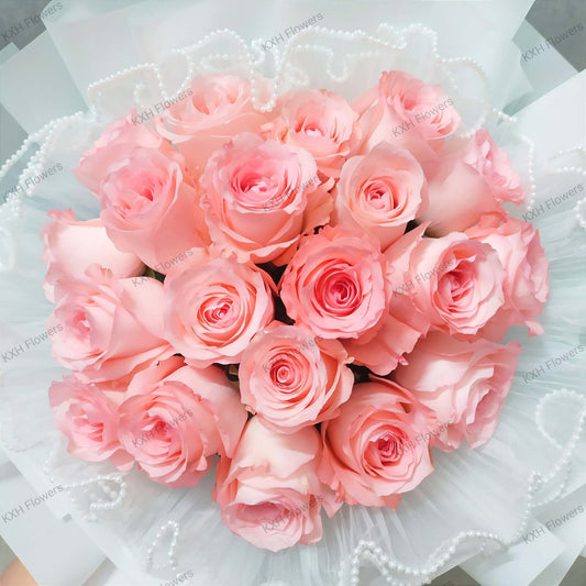 20 diana pink roses bouquet free delivery SG