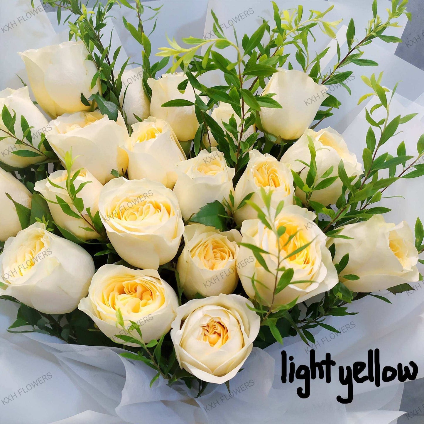 20 roses bouquet light yellow roses singapore florist online delivery