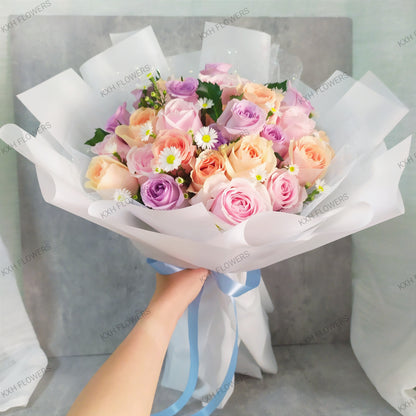 best pastel roses bouquet sg florist with free delivery