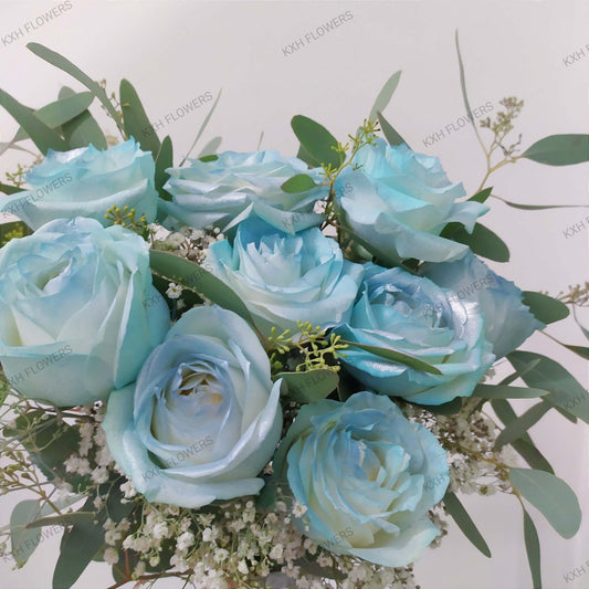 bridal bouquet singapore blue roses delivery