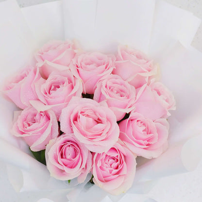 Dozen Pink Roses - KXH Flowers