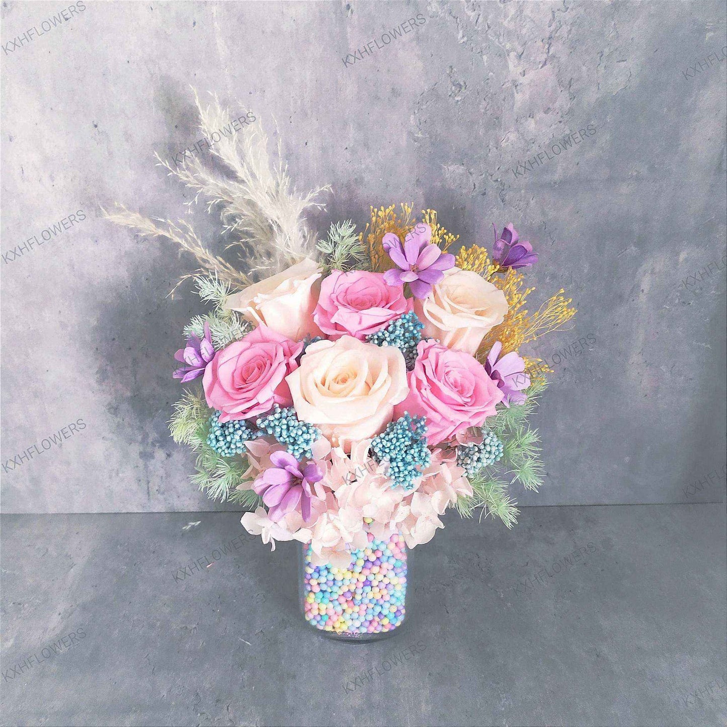 Unicorn Fart Preserved Flowers Pastel Floral Arrangement Singapore