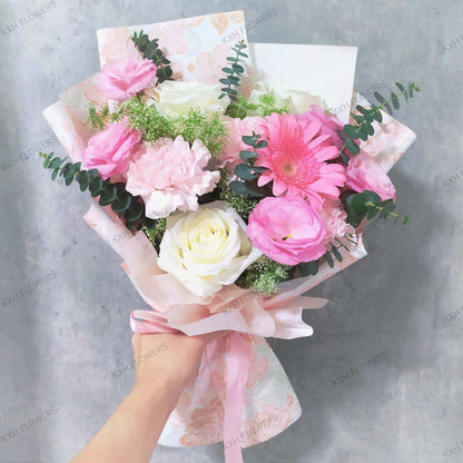 pink and white bouquet singapore florist delivery