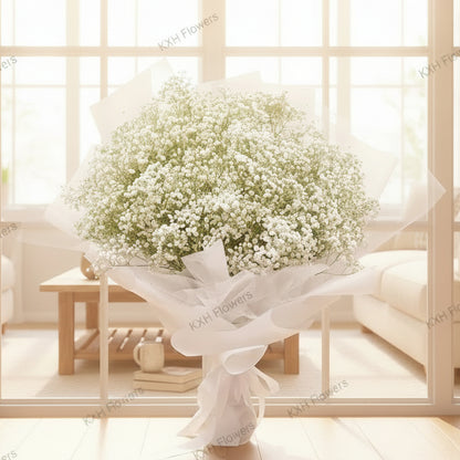 white baby breath bouquet SG delivery