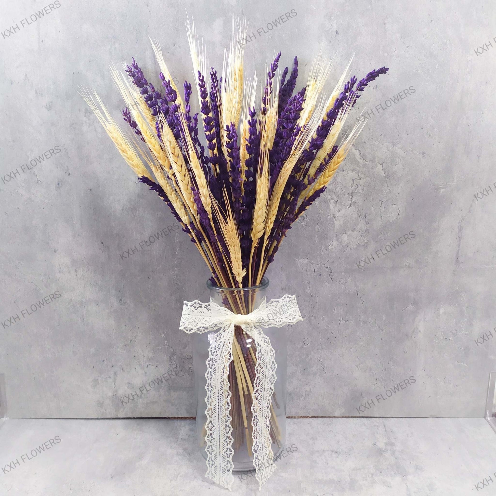 Lavender and Wheat Dried Bouquet - KXH Flowers