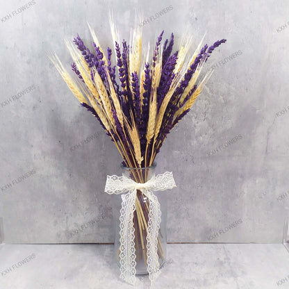 Lavender and Wheat Dried Bouquet - KXH Flowers