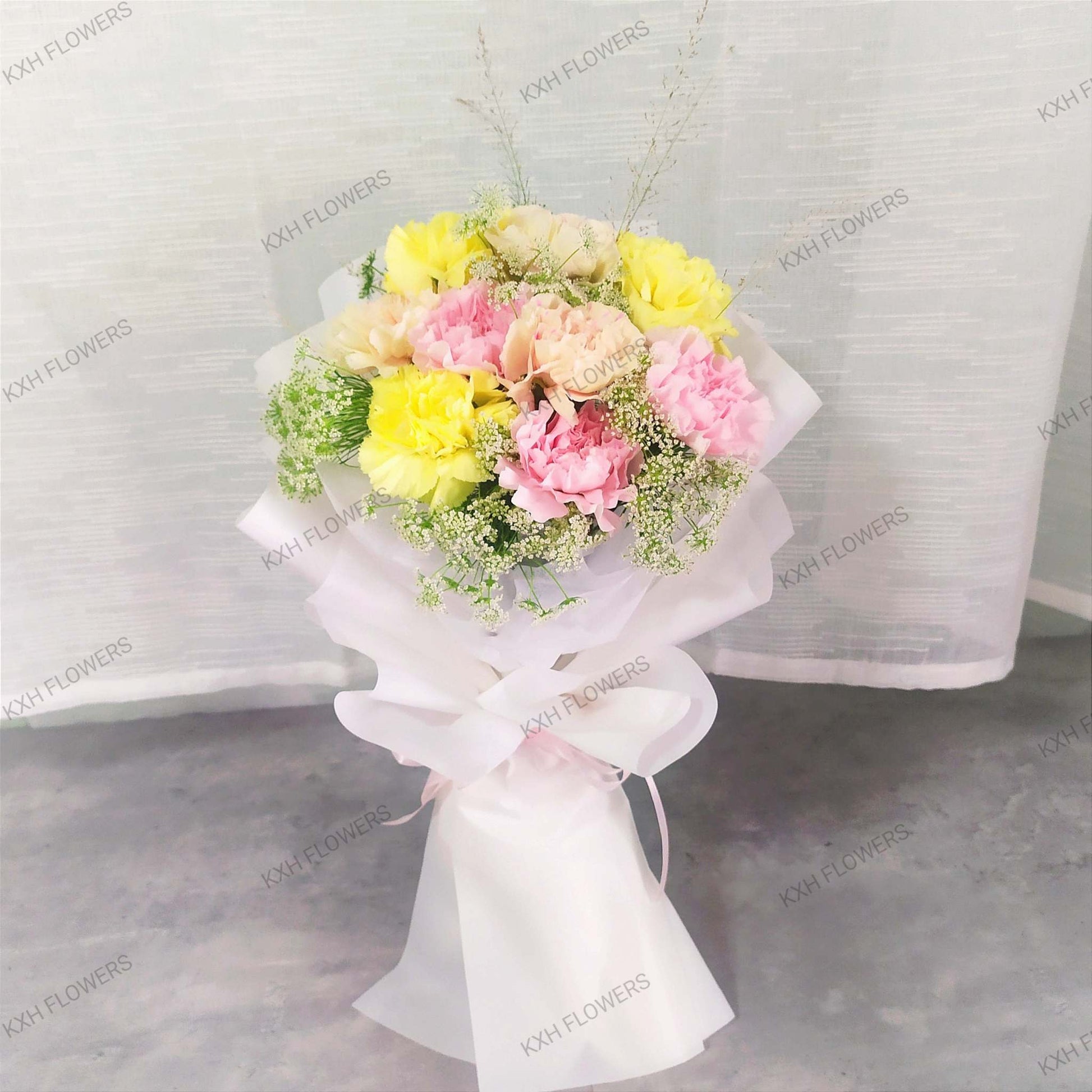 Mixed Pastel Carnations Bouquet - KXH Flowers