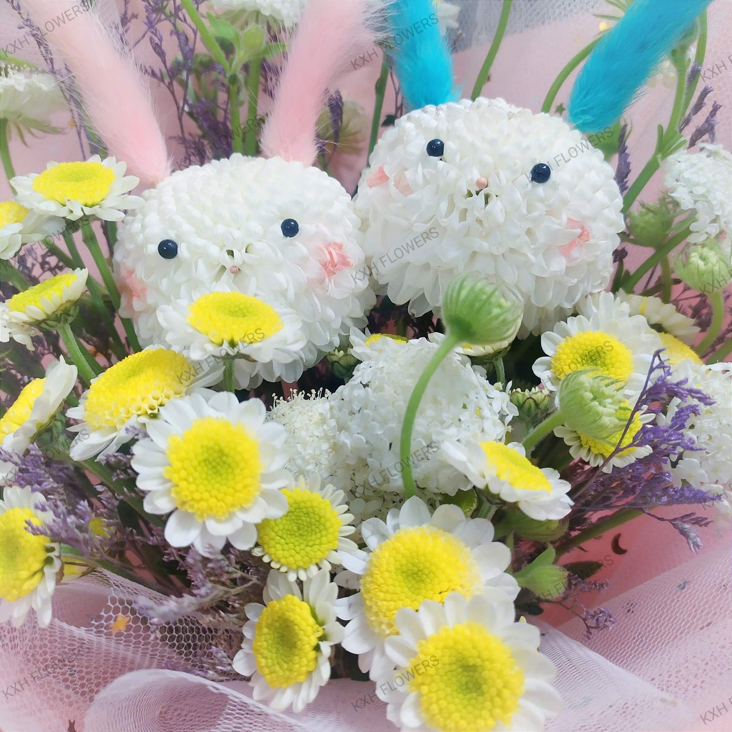 ping pong bunny flower bouquet singapore delivery
