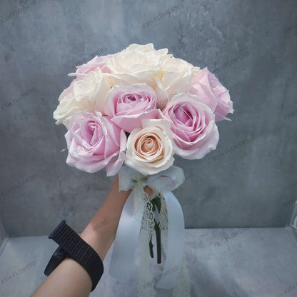 pink and white bridal bouquet sg florist with free delivery